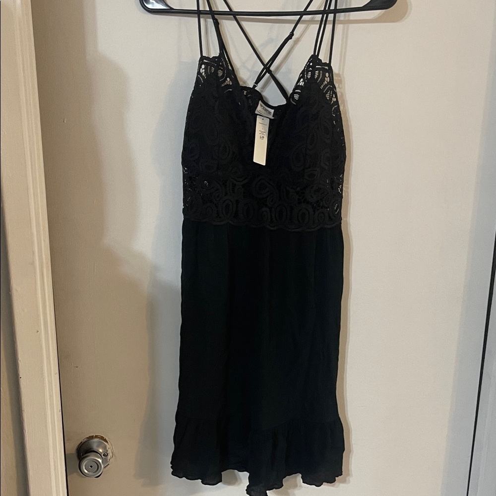 PINK Victoria's Secret Black Lace Babydoll Dress